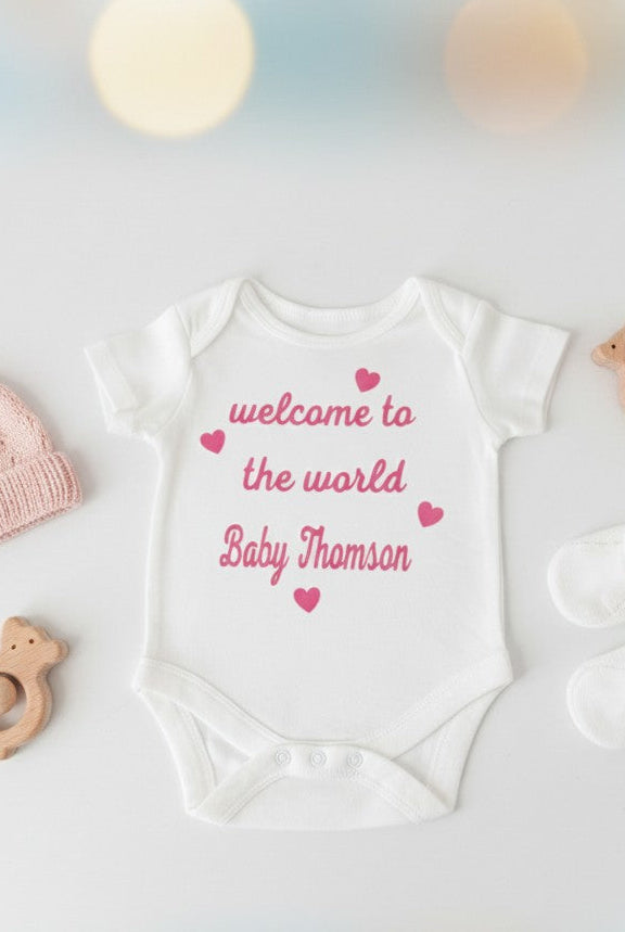Personalized Baby Onesie - Custom Newborn Announcement Gift