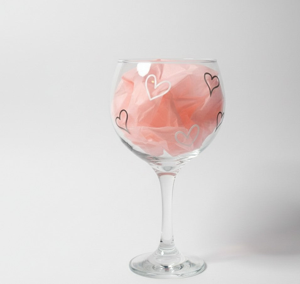 Personalised Gin Glass — Engraved Name & Heart — Birthday Gift for Her