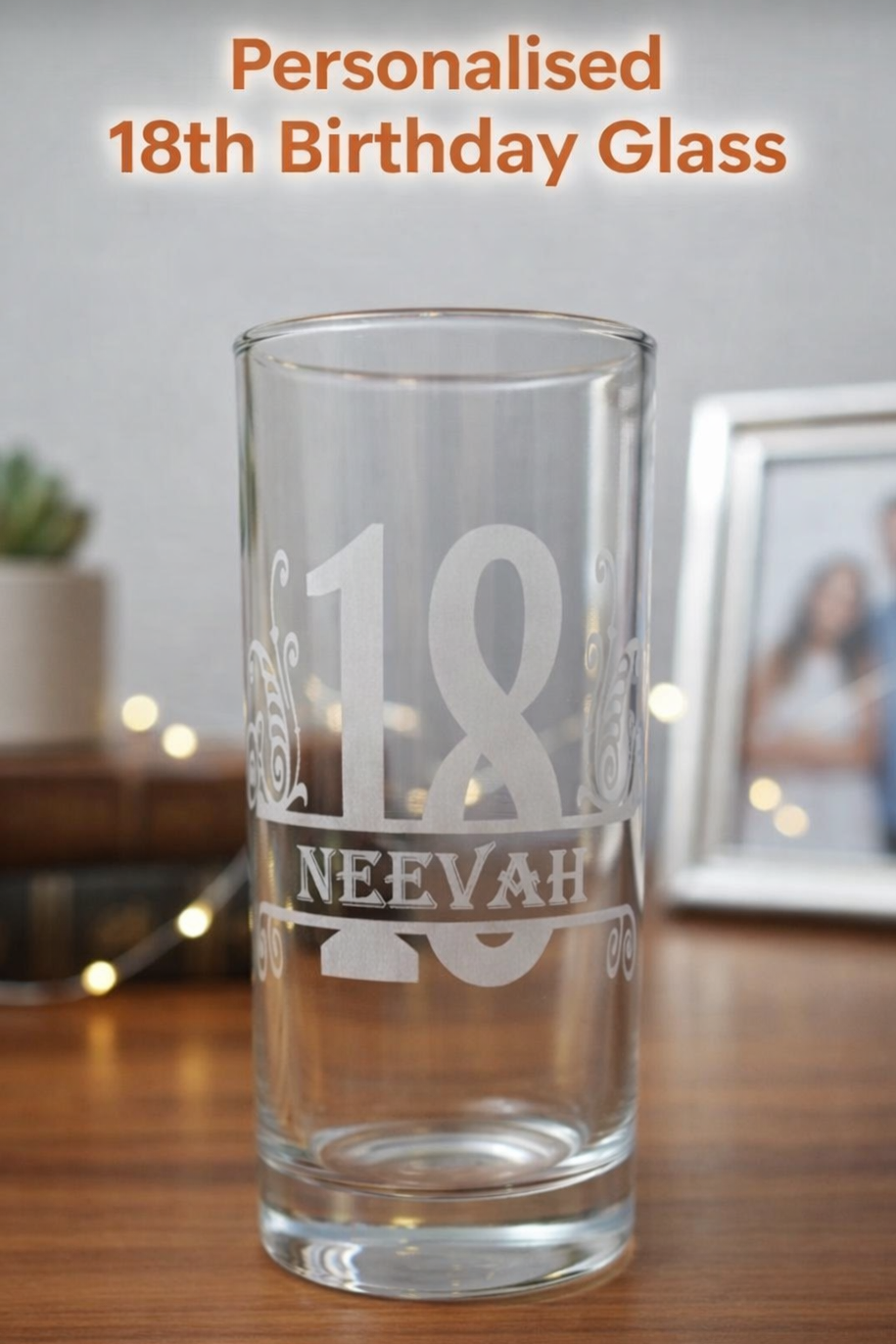 Personalised Engraved Highball Glass — Milestone Birthday Gift for Everyone