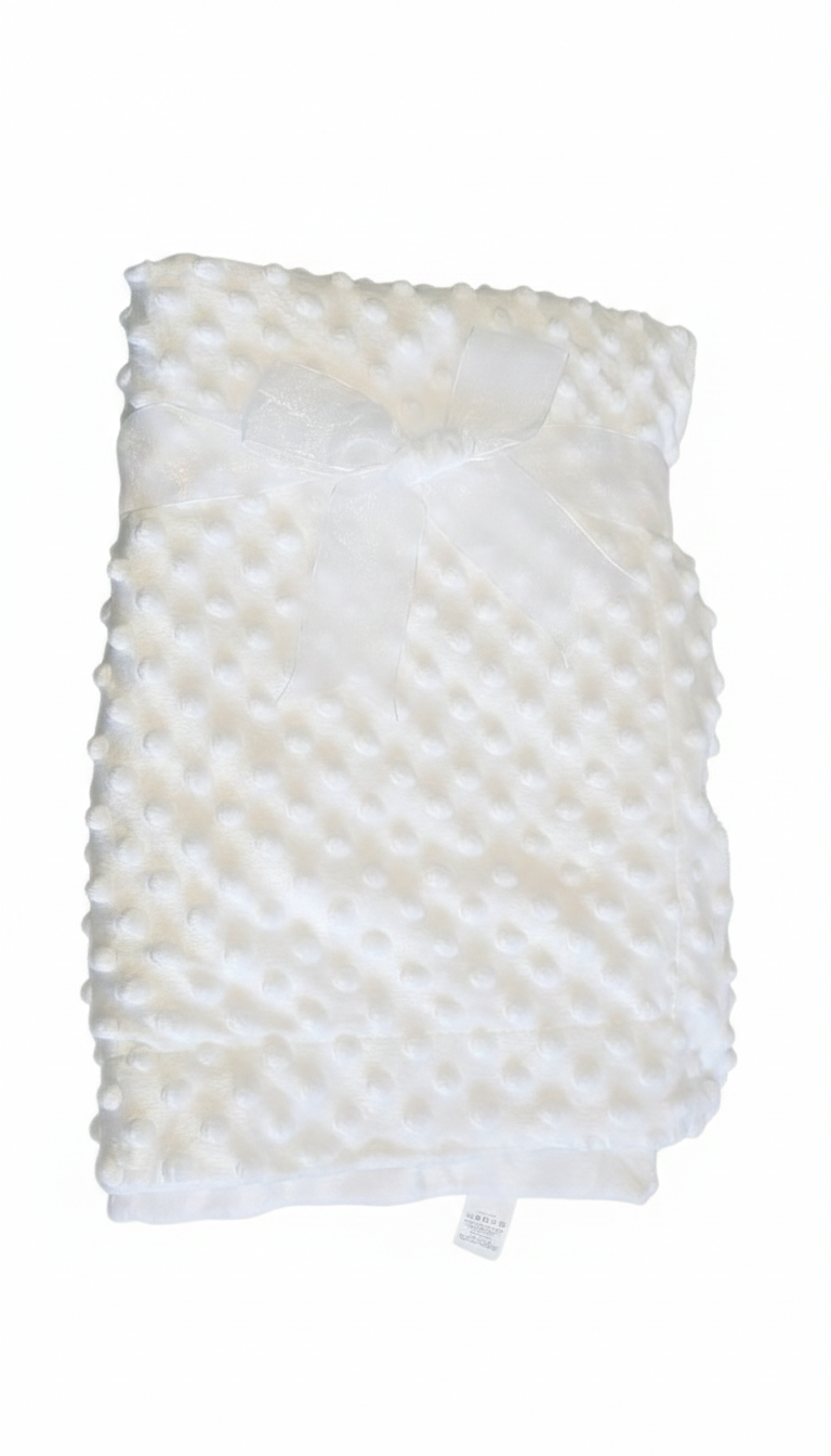 Personalised Baby Blanket — Custom Name Minky Dot Plush — New Baby Gift