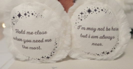 Personalized Memorial Stuffed Bunny – Custom Photo Heart & Sentiment Text – Bereavement Keepsake Gift