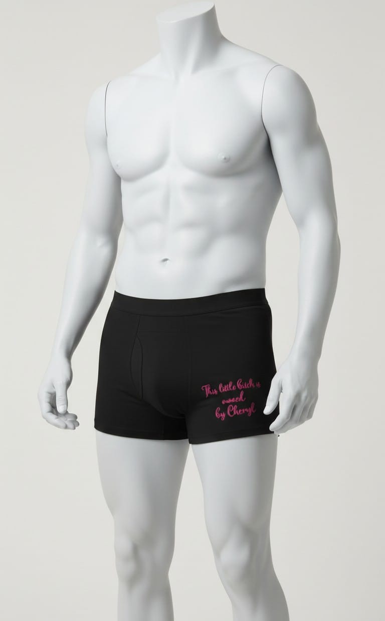 Custom mens boxers with iron on vinyl slogan, perfect Valentine's Day or anniversary gift