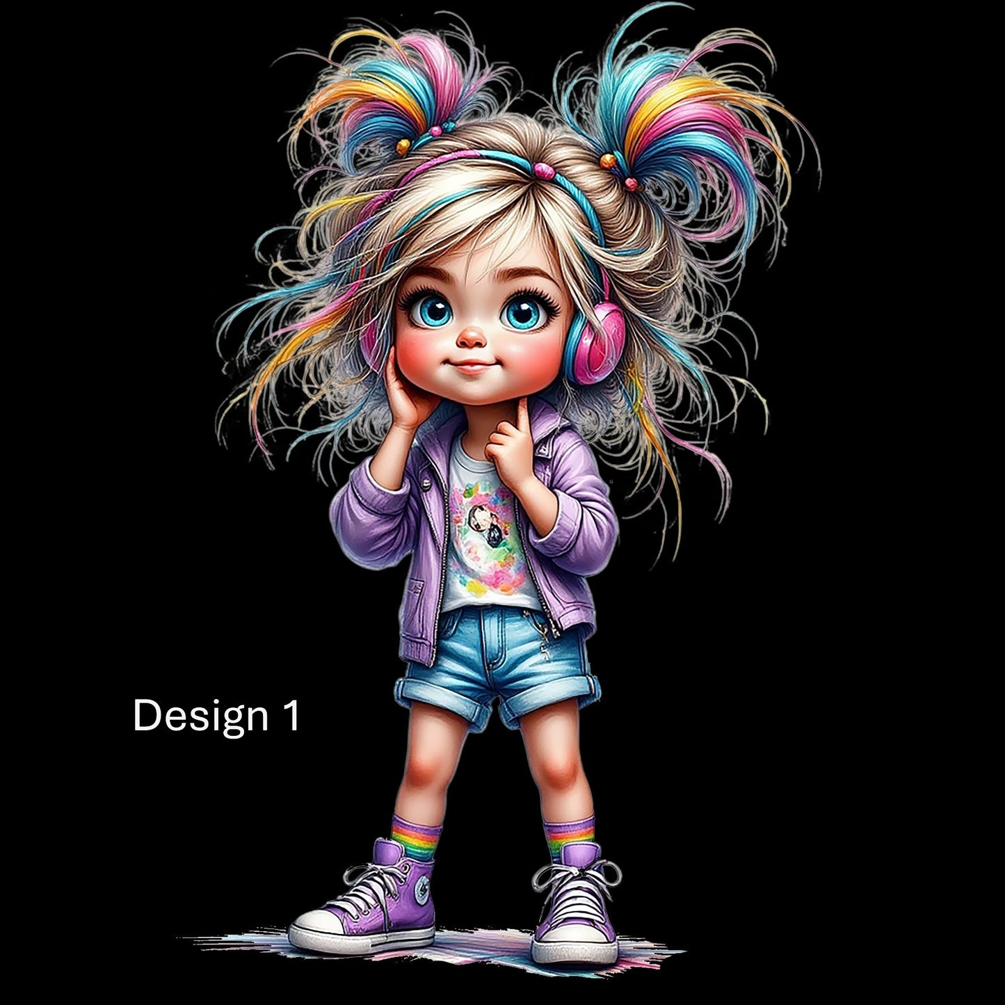 Personalised Rainbow Dreamer Girl Wall Art