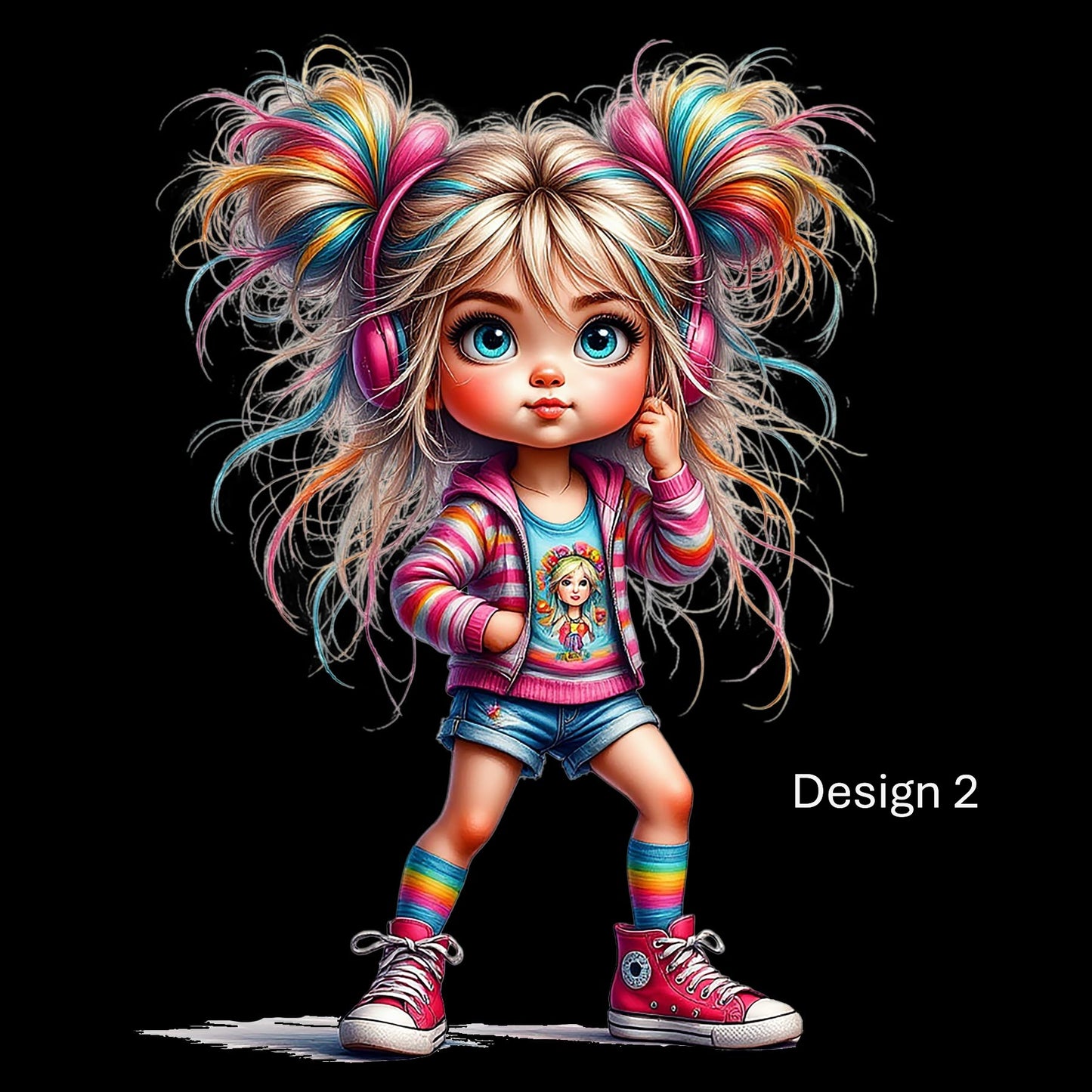 Personalised Rainbow Dreamer Girl Wall Art
