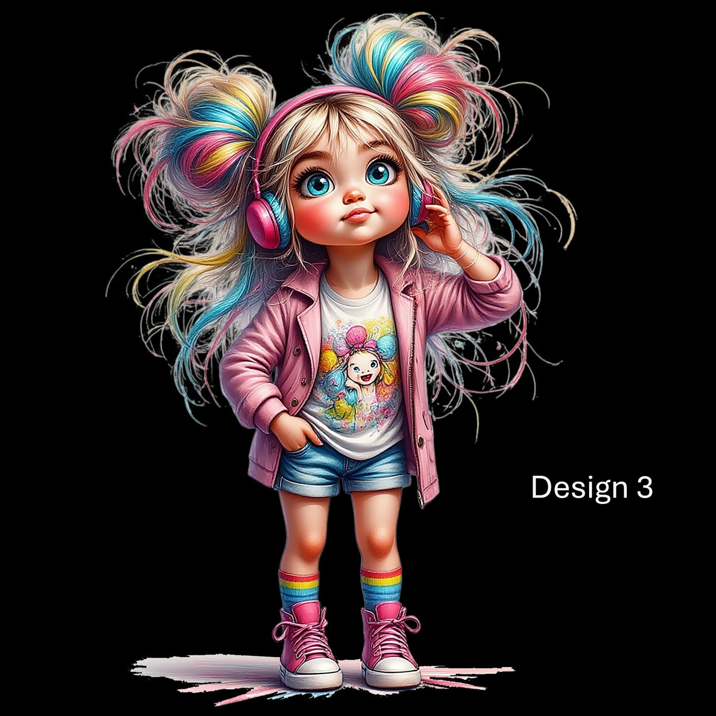 Personalised Rainbow Dreamer Girl Wall Art