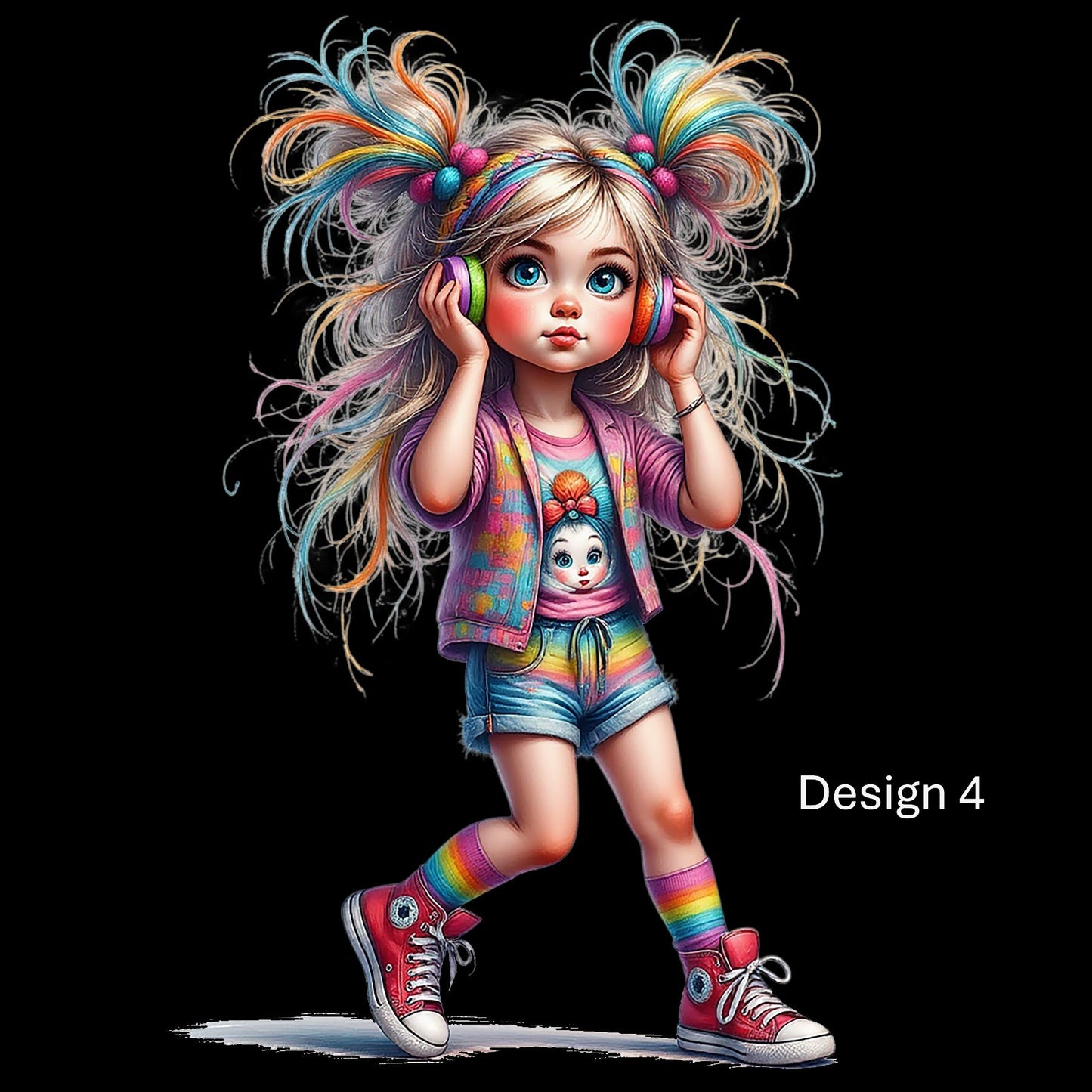 Personalised Rainbow Dreamer Girl Wall Art