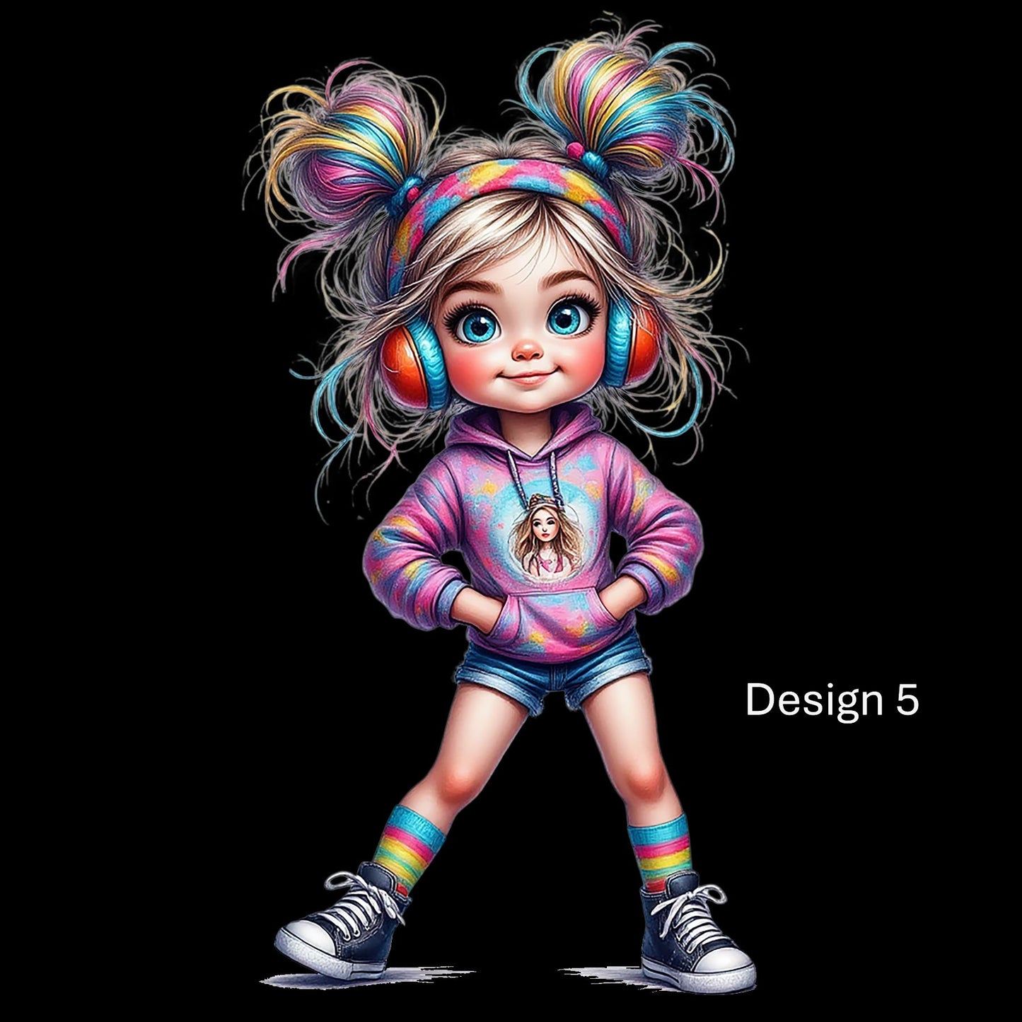 Personalised Rainbow Dreamer Girl Wall Art