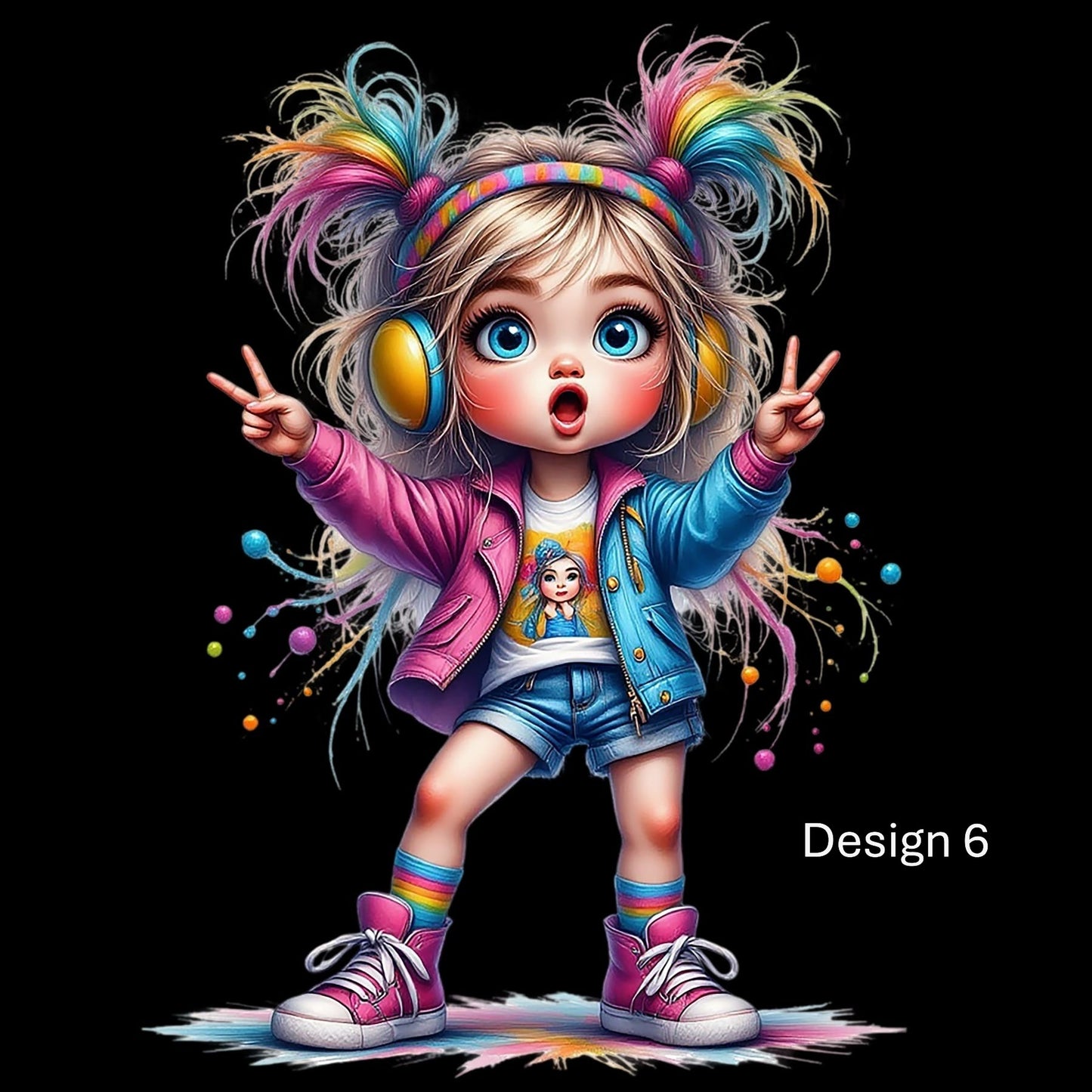 Personalised Rainbow Dreamer Girl Wall Art
