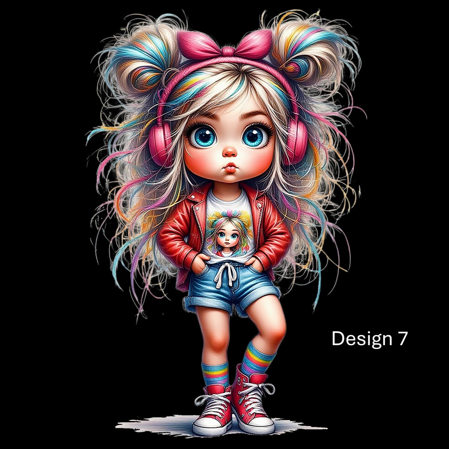 Personalised Rainbow Dreamer Girl Wall Art
