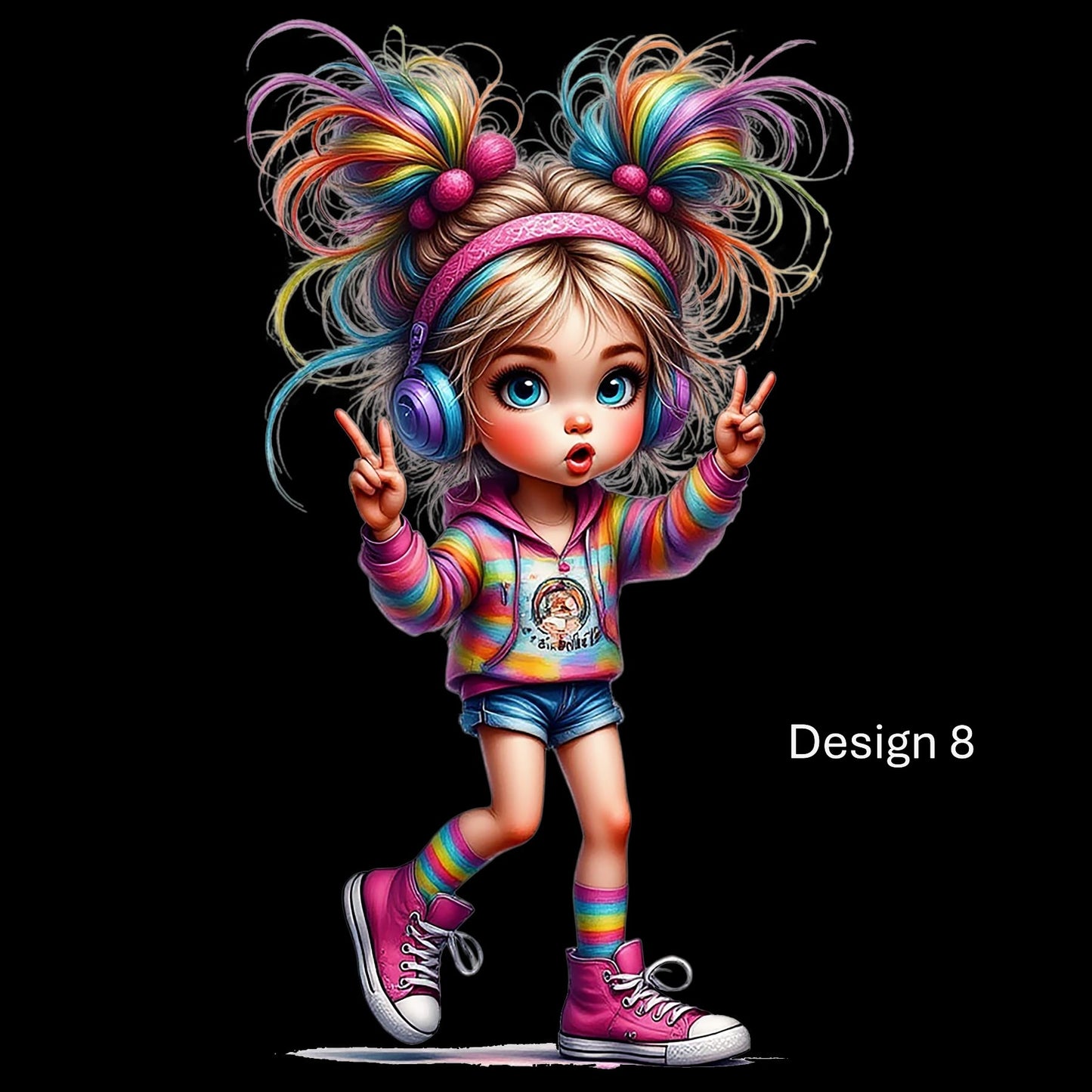 Personalised Rainbow Dreamer Girl Wall Art