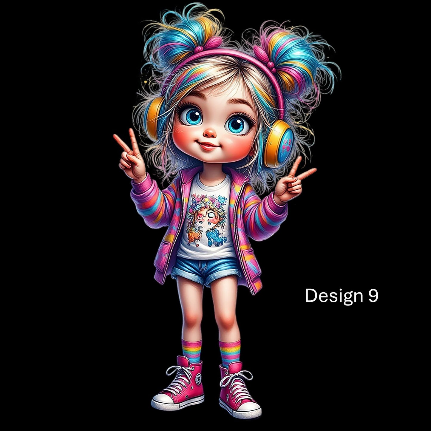 Personalised Rainbow Dreamer Girl Wall Art