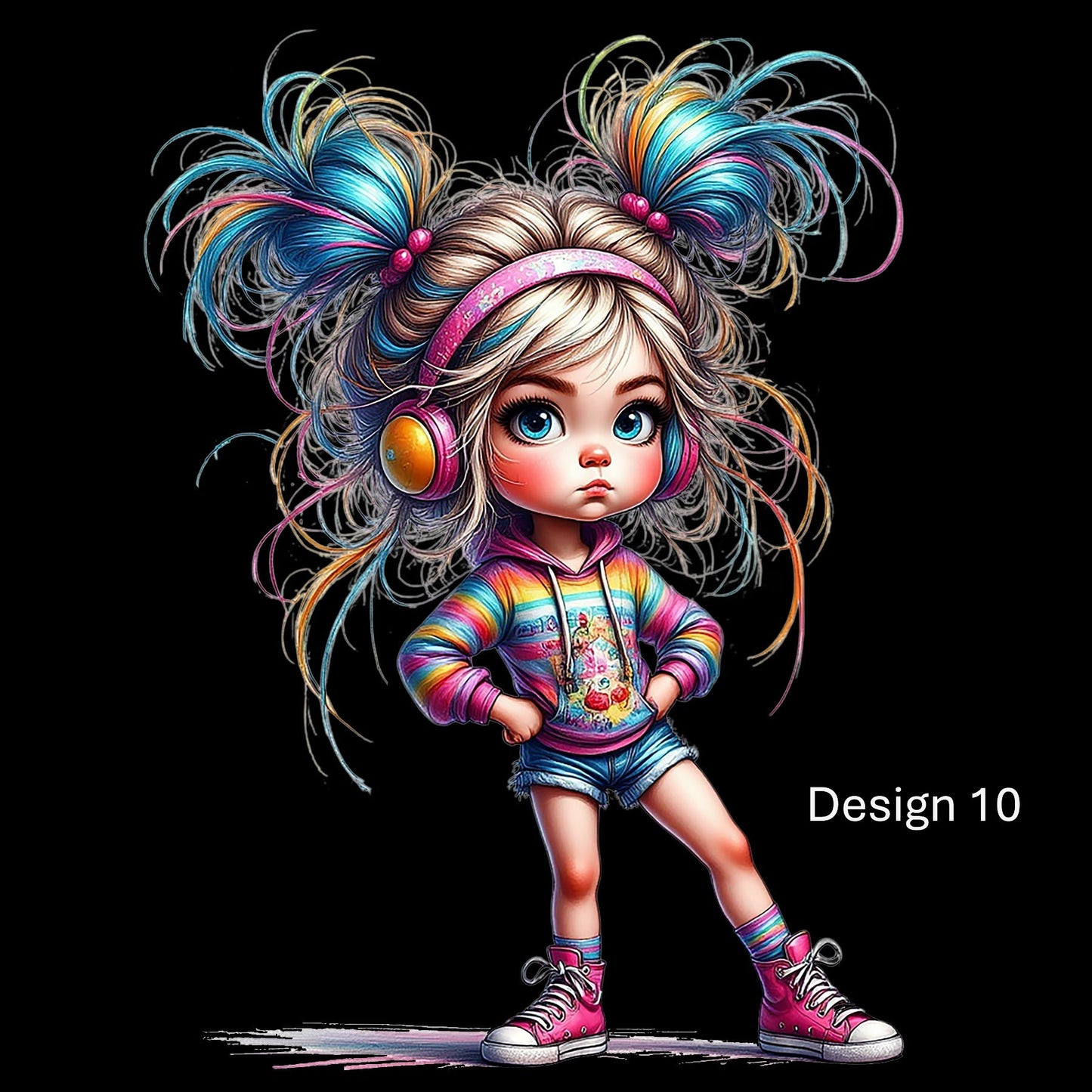 Personalised Rainbow Dreamer Girl Wall Art