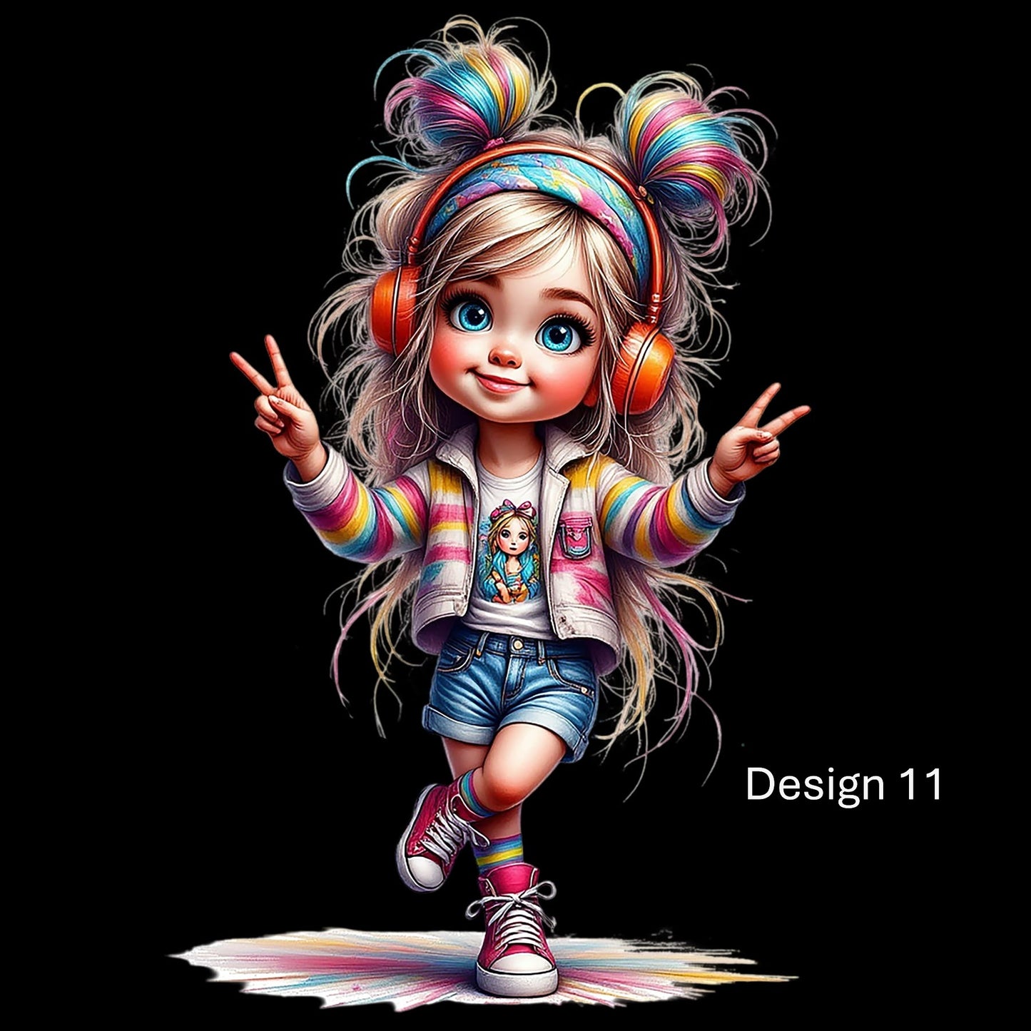Personalised Rainbow Dreamer Girl Wall Art