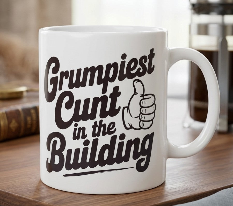 Rude novelty ceramic mug - perfect Secret Santa or birthday gift for grumpy colleagues