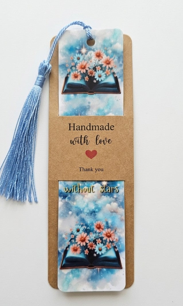Celestial bookmark with night sky design and silky tassel