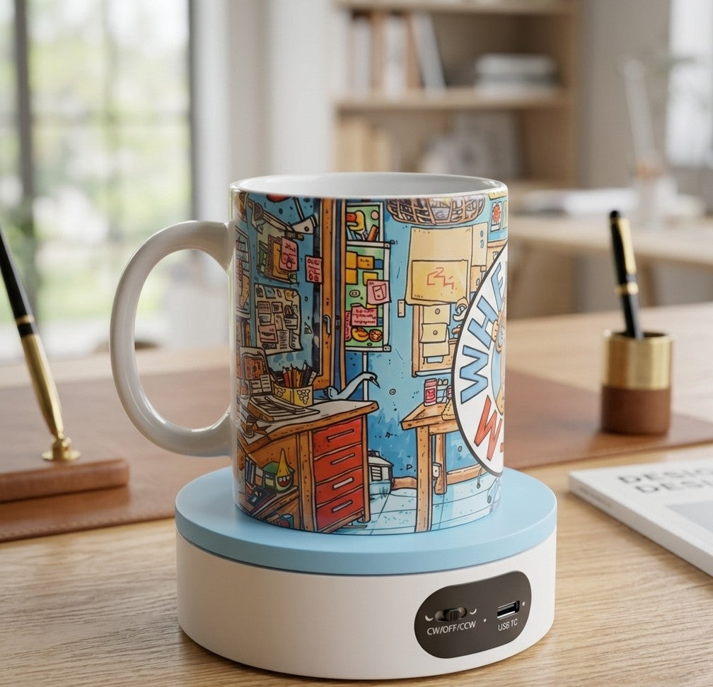 Where's Willy? adult parody coffee mug on mug warmer