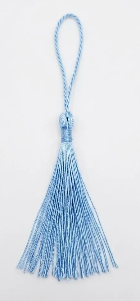 Blue silky tassel for Go Away I'm Reading black bookmark — book lover accessory