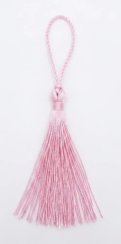 Pink silky tassel for Go Away I'm Reading black bookmark — book lover accessory