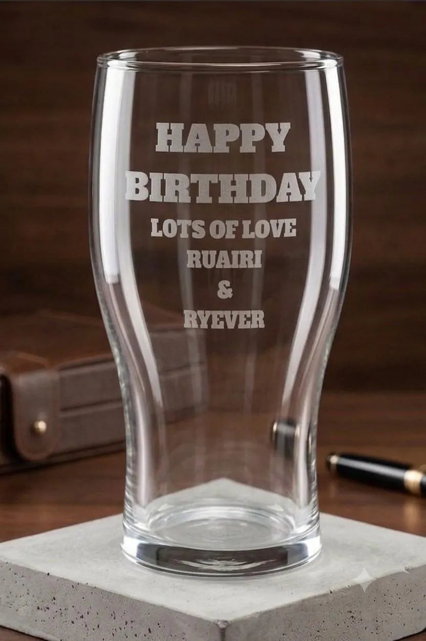 Personalized Photo Pint Glass | Any Occasion Beer Glass Engraved | Double Sided Gift