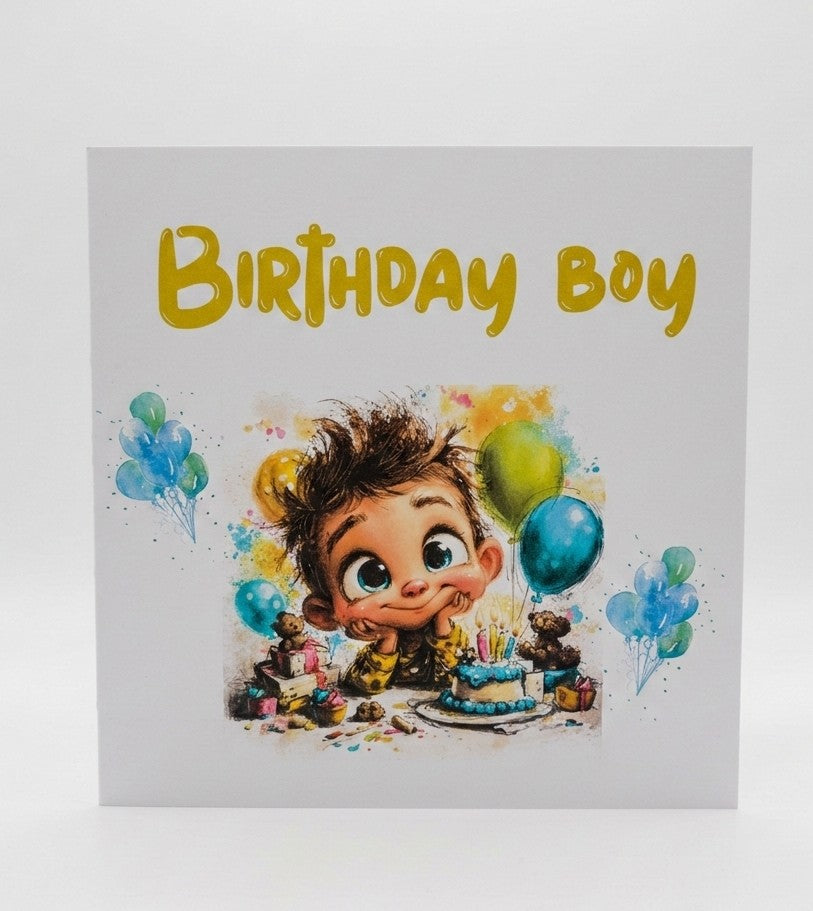 Watercolour Birthday Card for Boy - Hand-Painted Greeting