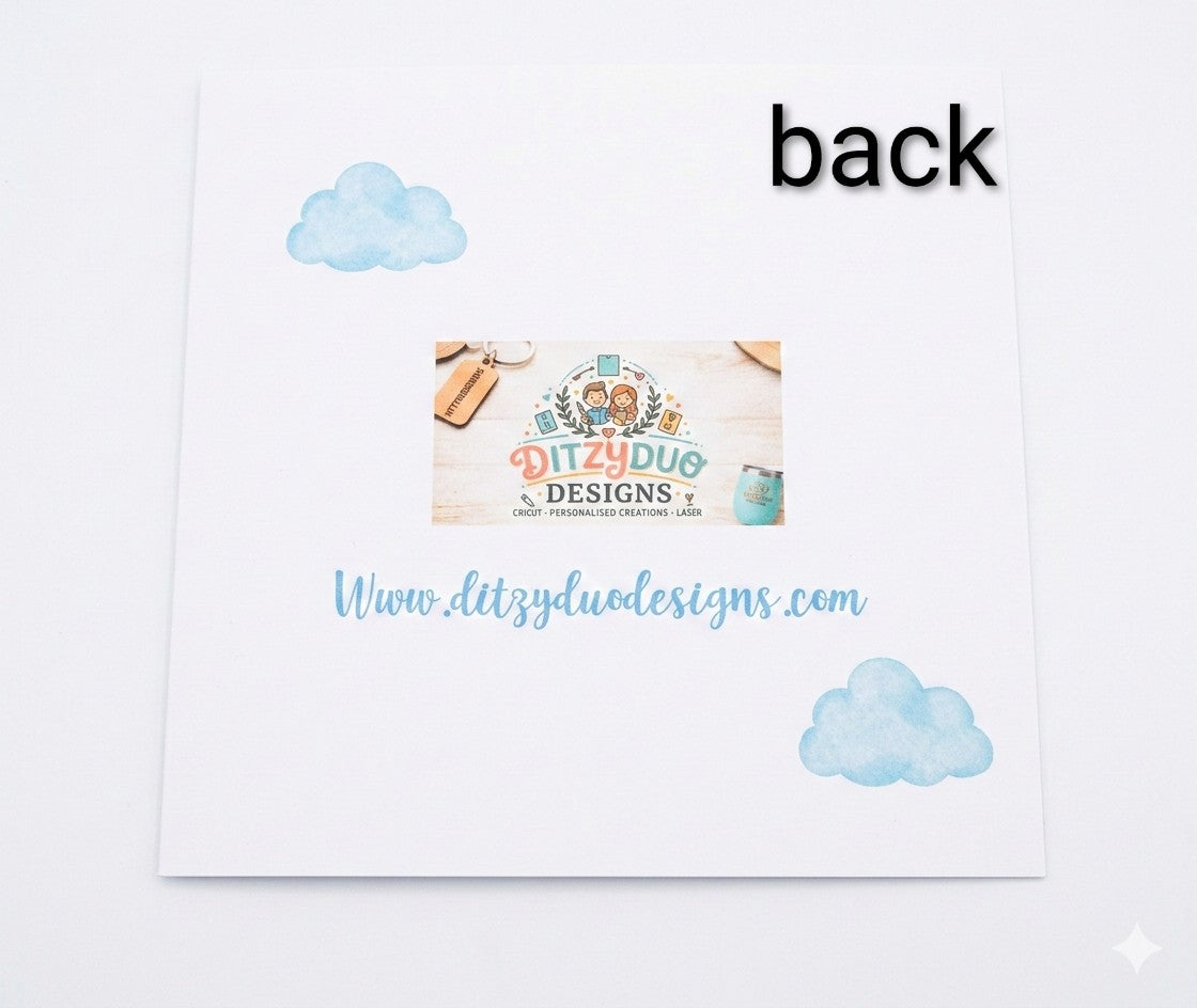Watercolor Teddy Bear 1st Birthday Card for Boy - Airplane Design