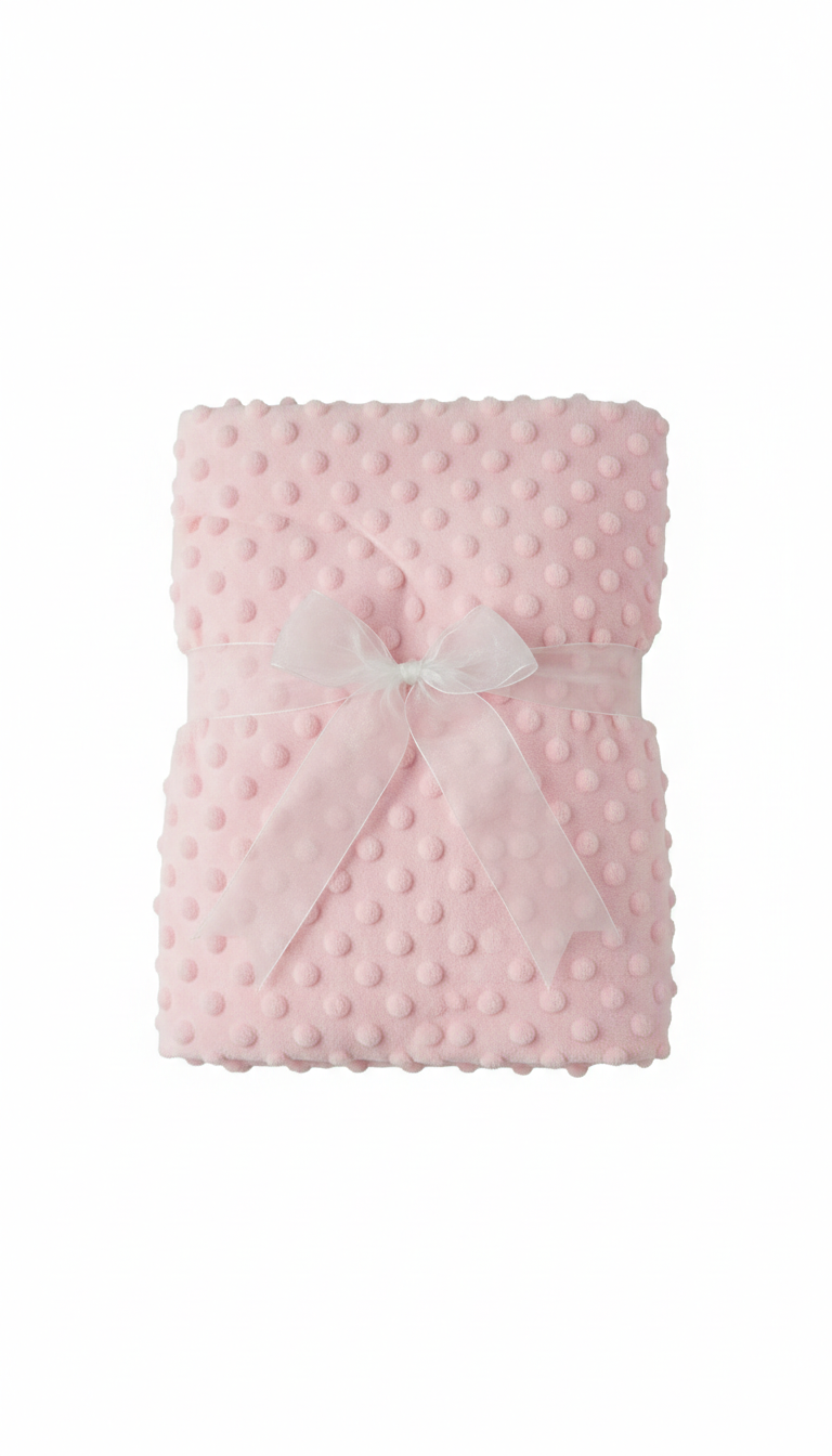Personalised Baby Blanket — Custom Name Minky Dot Plush — New Baby Gift