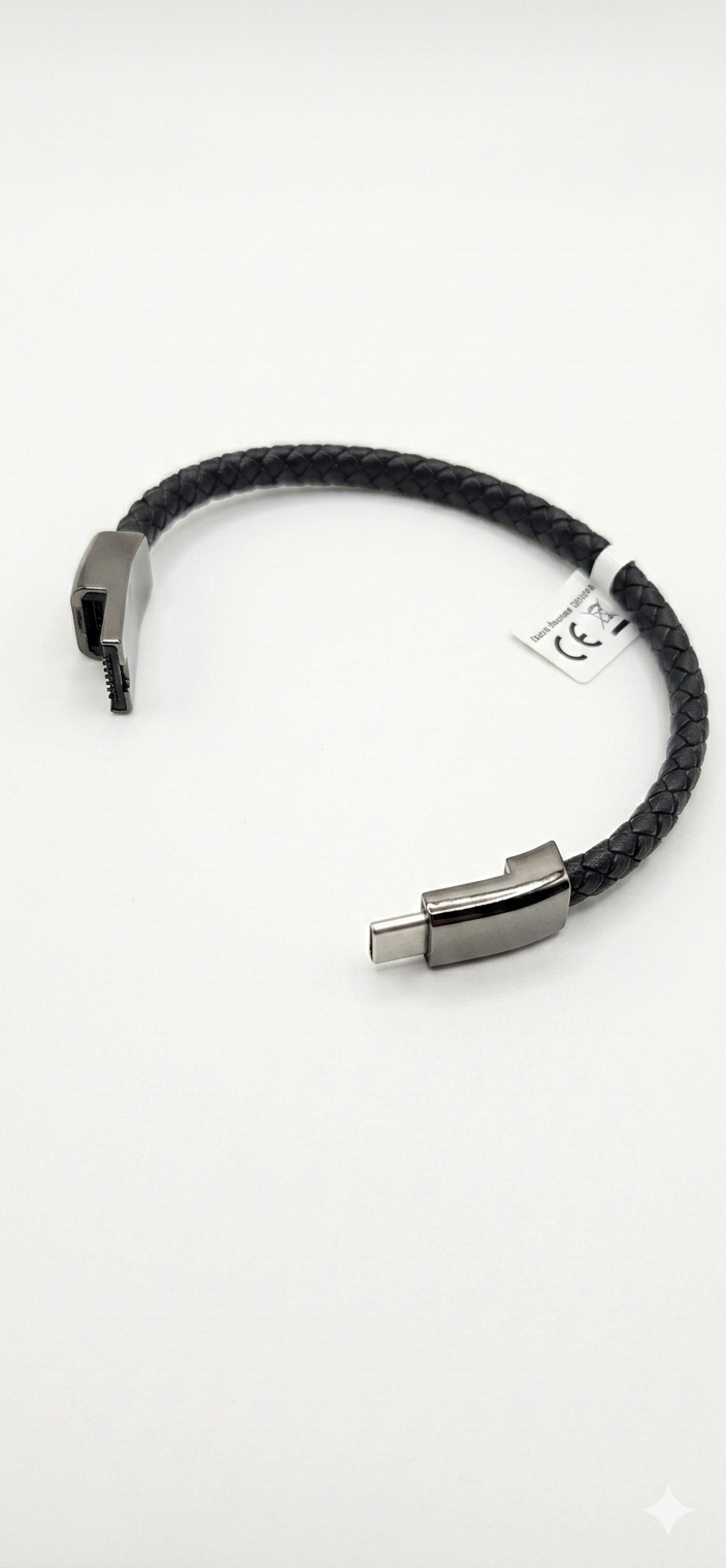 USB-C Charging Cable Bracelet - Wearable Charger for iPhone & Android