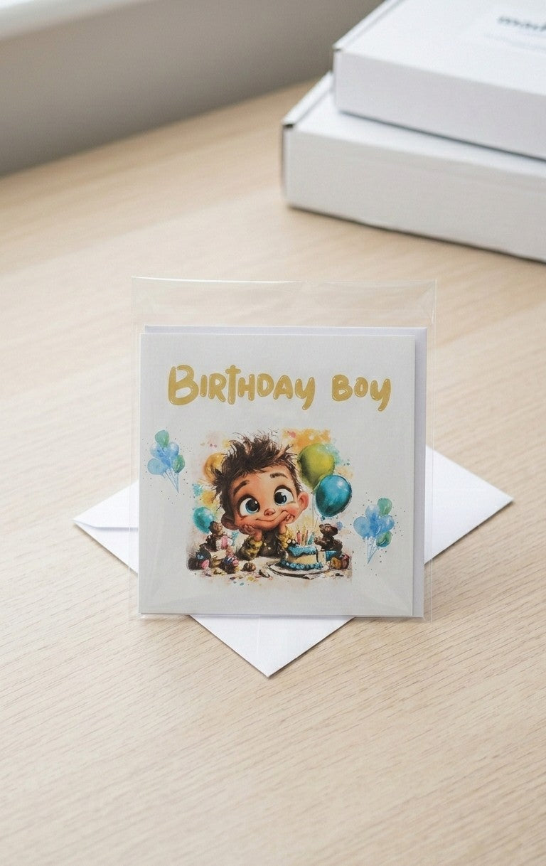 Watercolour Birthday Card for Boy - Hand-Painted Greeting