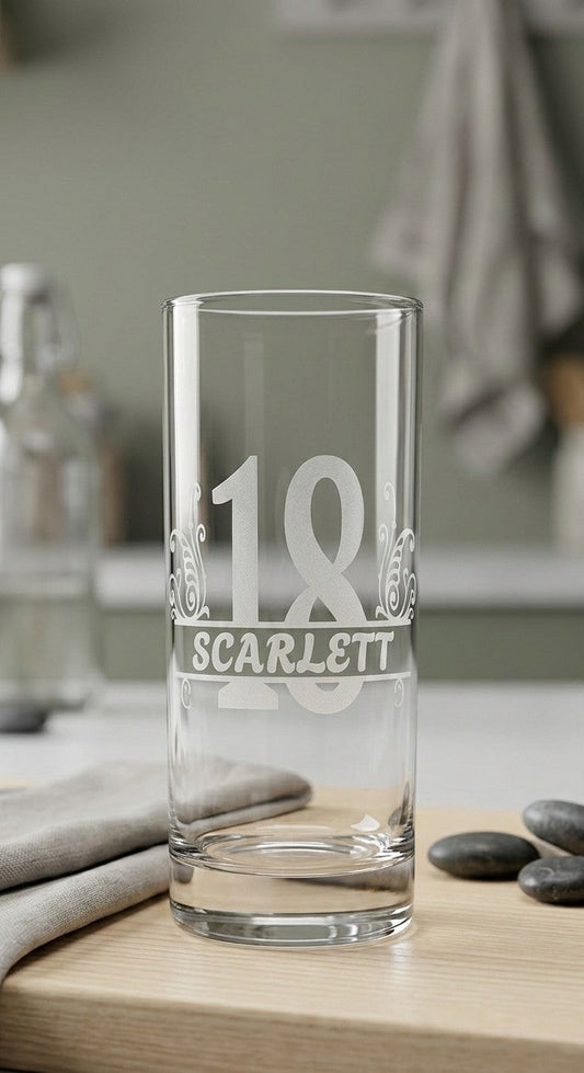 Personalised Engraved Highball Glass — Milestone Birthday Gift for Everyone