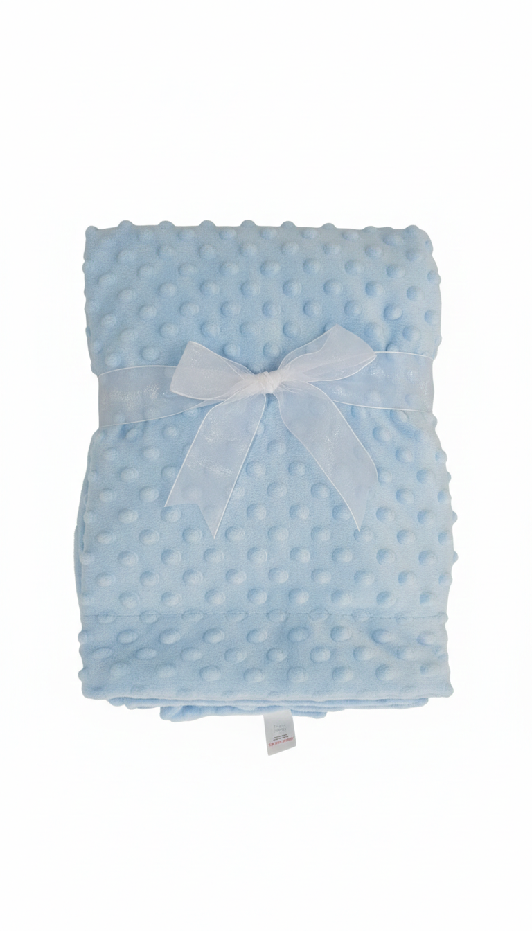 Personalised Baby Blanket — Custom Name Minky Dot Plush — New Baby Gift