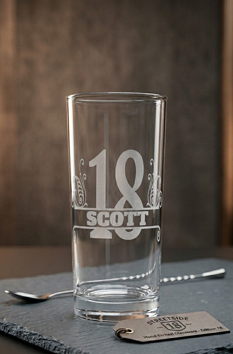 Personalised Engraved Highball Glass — Milestone Birthday Gift for Everyone