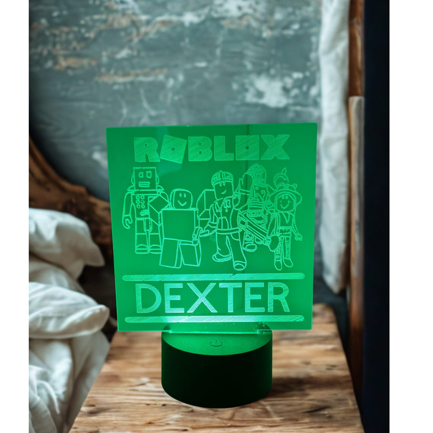 Engraved Roblox LED Night Light - Personalized Kids Name Gift