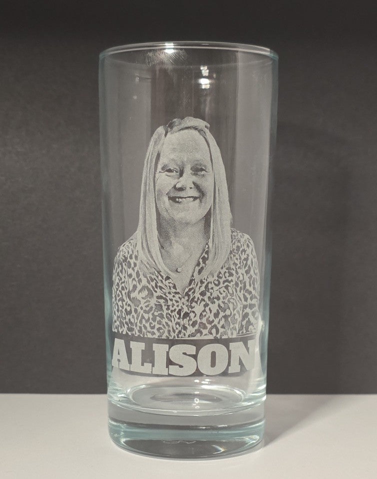 Personalized Photo Engraved Glass Tumbler – Custom Portrait Keepsake Gift