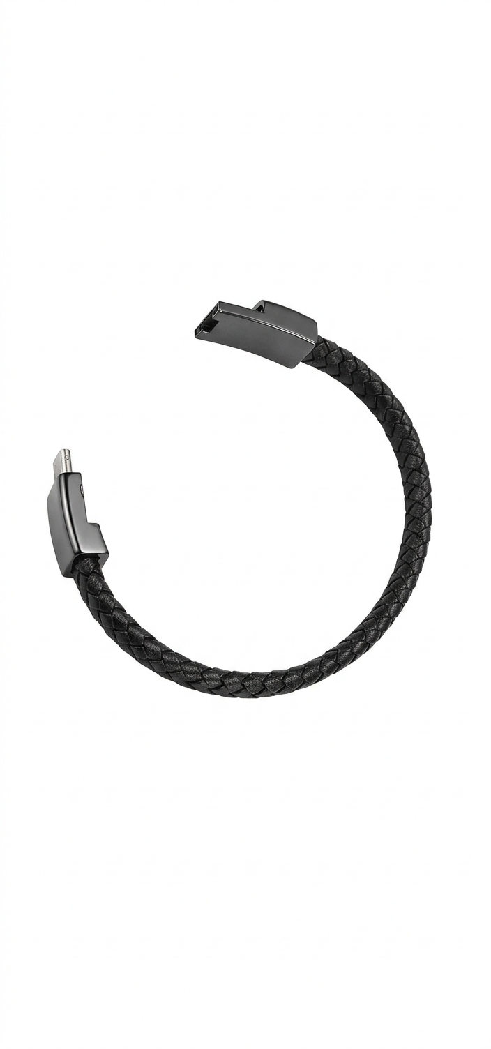 USB-C Charging Cable Bracelet - Wearable Charger for iPhone & Android